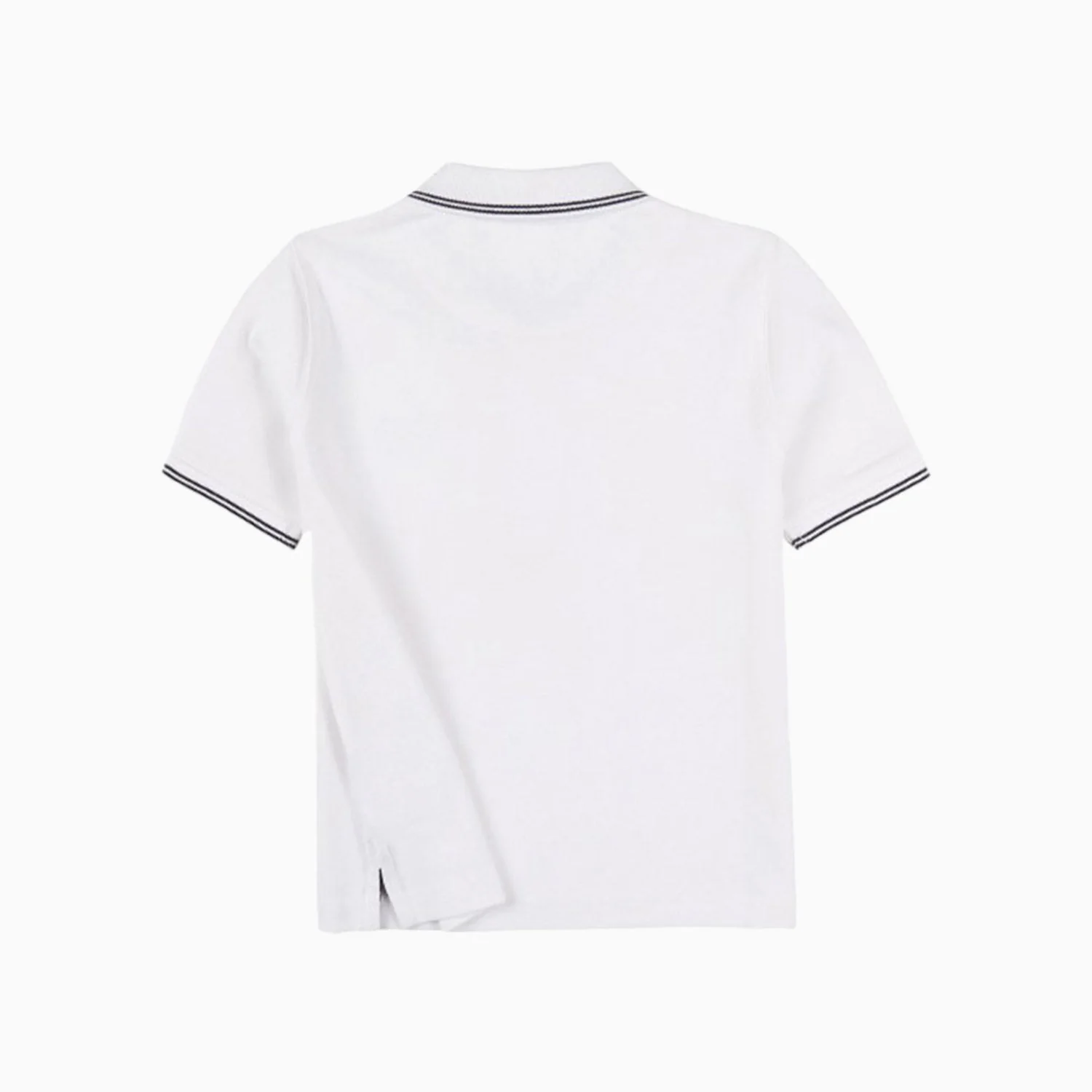 Kid's Pique Polo Flat Knitted Stripe Short Sleeve Shirt - Image 3