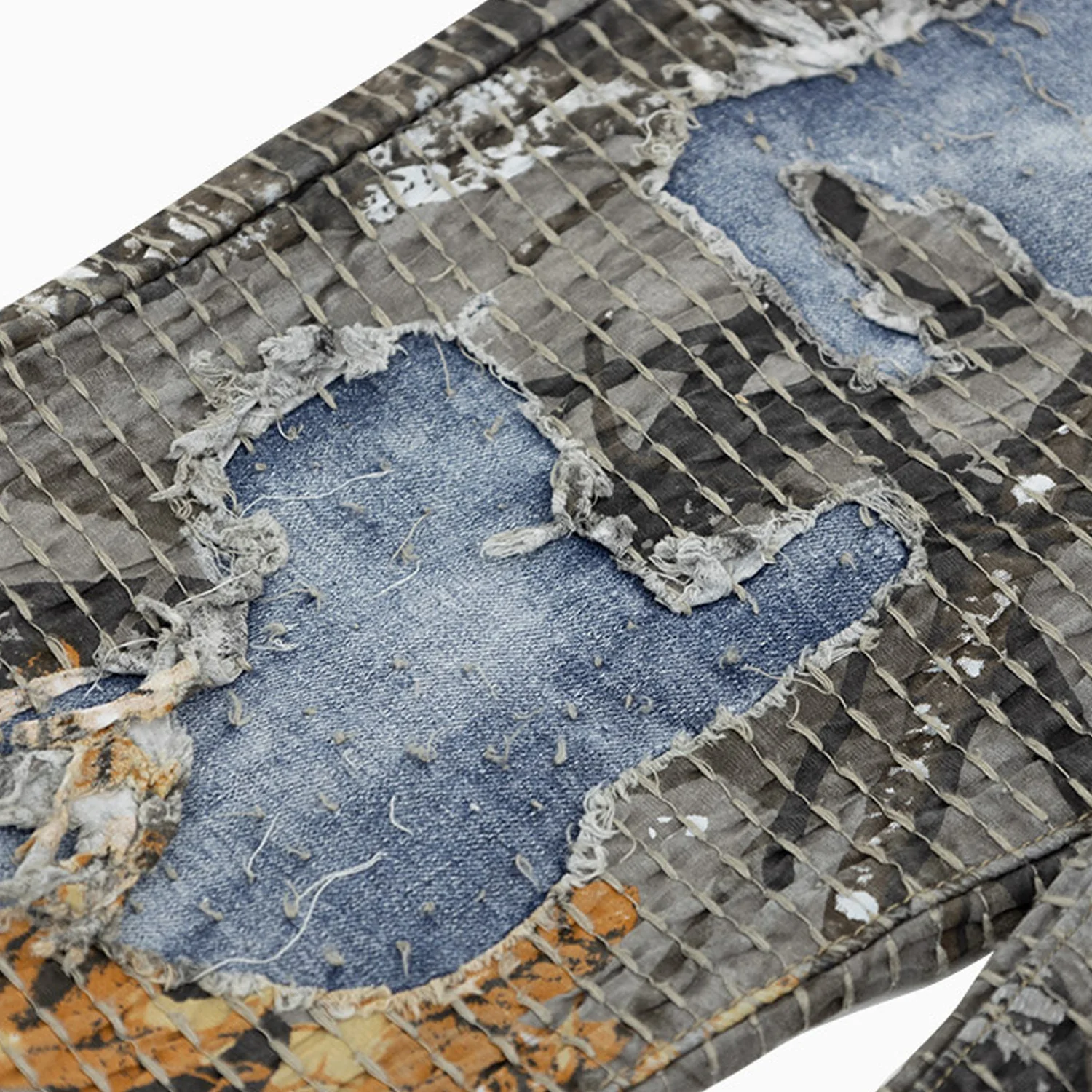 Men's Quilted Denim Jeans Pant - Image 5