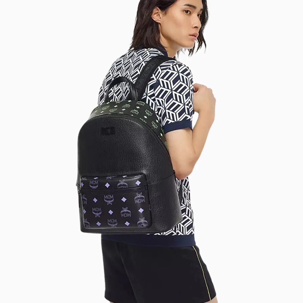 Men's Stark Splash Logo Leather Backpack - Image 5