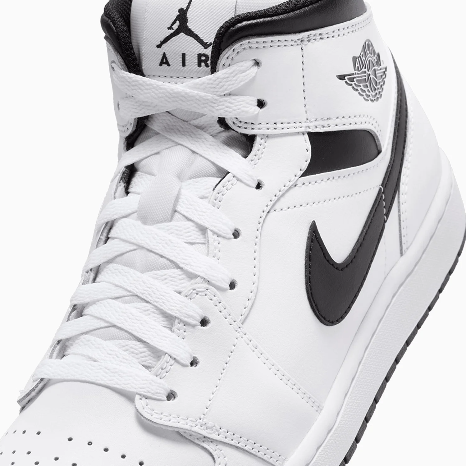 Men's Air Jordan 1 Mid "White Black" - Image 7